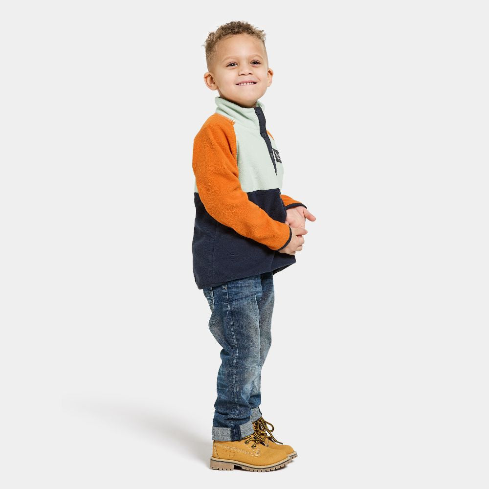 Didriksons Monte Half Button Kids Fleece Jacket - Navy Blue - Warm & Cozy Winter Outerwear for Boys & Girls - Perfect for School, Playdates & Outdoor Adventures
