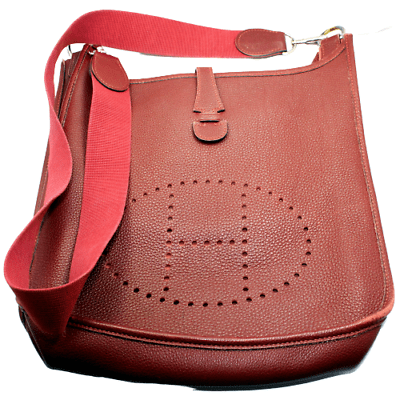 Authentic Hermes Evelyne PM Handbag in Brick Red Clemence Leather - Luxury Crossbody Purse for Women, Perfect for Work, Travel & Everyday Use