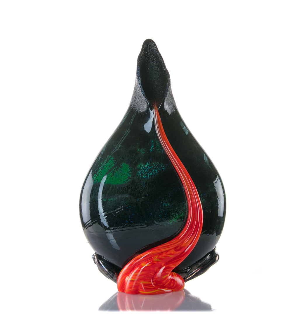 Daniel Moe Black Lava Trail 2 Glass Vessel - Modern Home Decor for Living Room, Office & Wedding Centerpieces