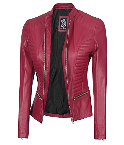 N185 - Pink Leather Jacket Women