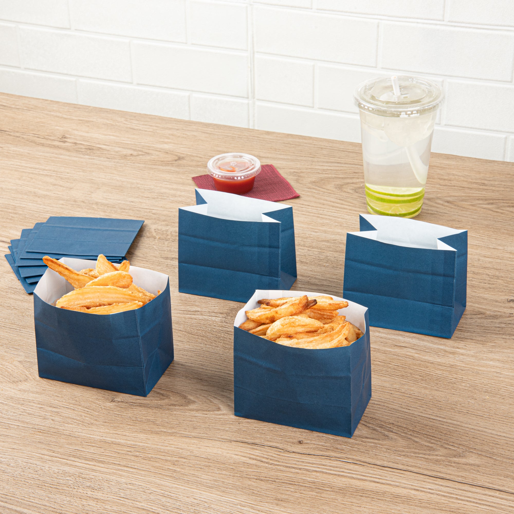 Premium Midnight Blue Paper Snack Bags 4.25