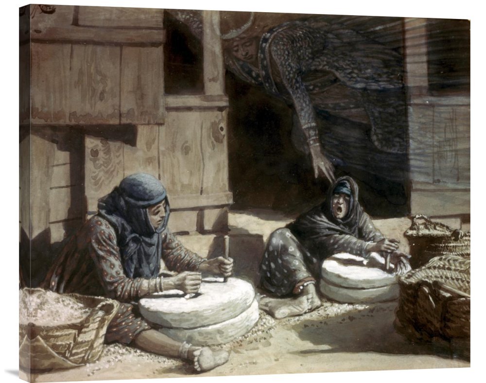 James Tissot Two Women at The Mill Canvas Art Print - Premium Gallery Wrapped Giclee Reproduction - Vintage French Painting Wall Decor for Living Room, Bedroom & Office