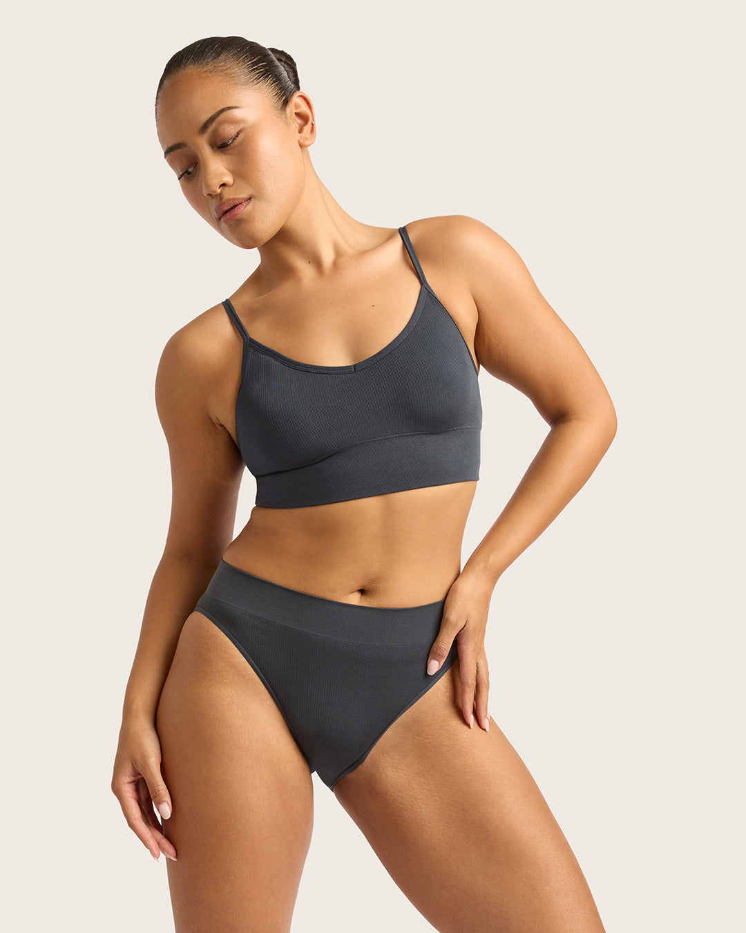 LYOLYTE Ribbed High Leg Briefs for Women - Sexy Lace Underwear with Comfortable Fit - Perfect for Everyday Wear, Date Night & Special Occasions