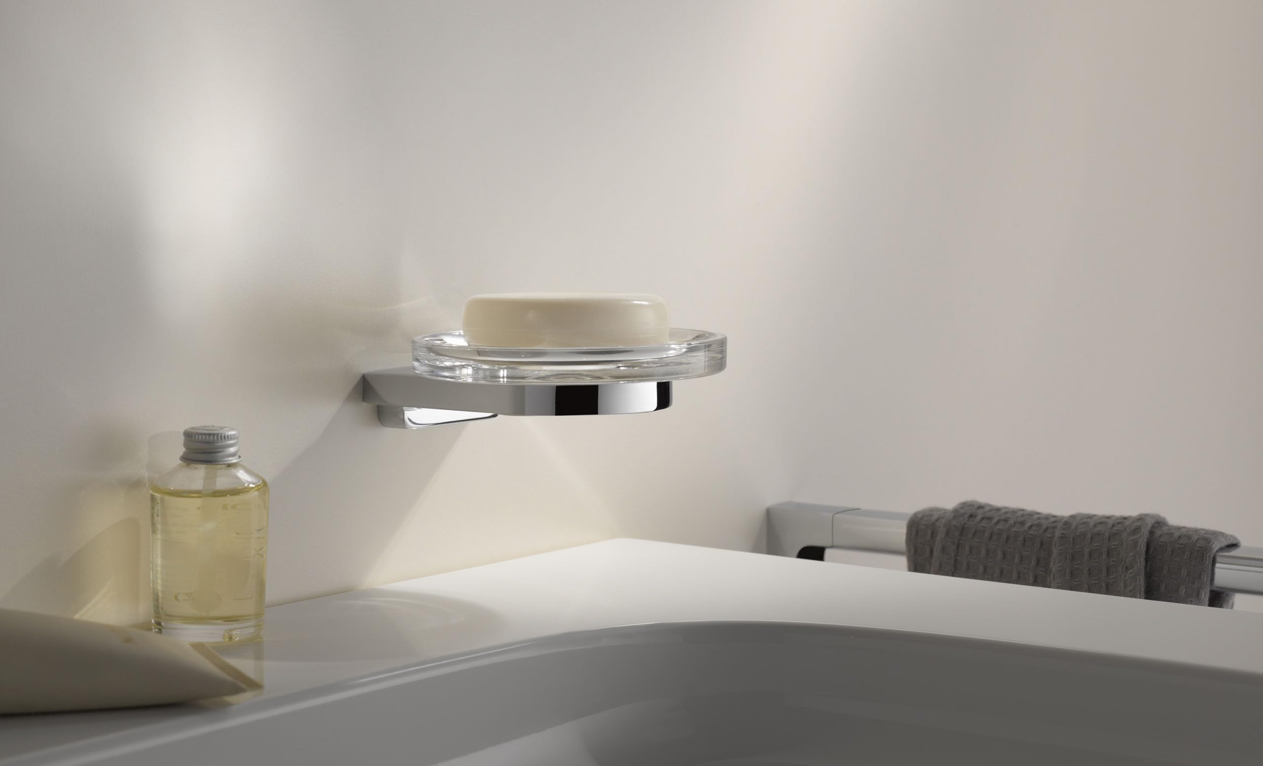 Chrome Crystal Soap Dish Holder - Elegant Bathroom Organizer for Shower, Sink Countertop, and Spa Decor