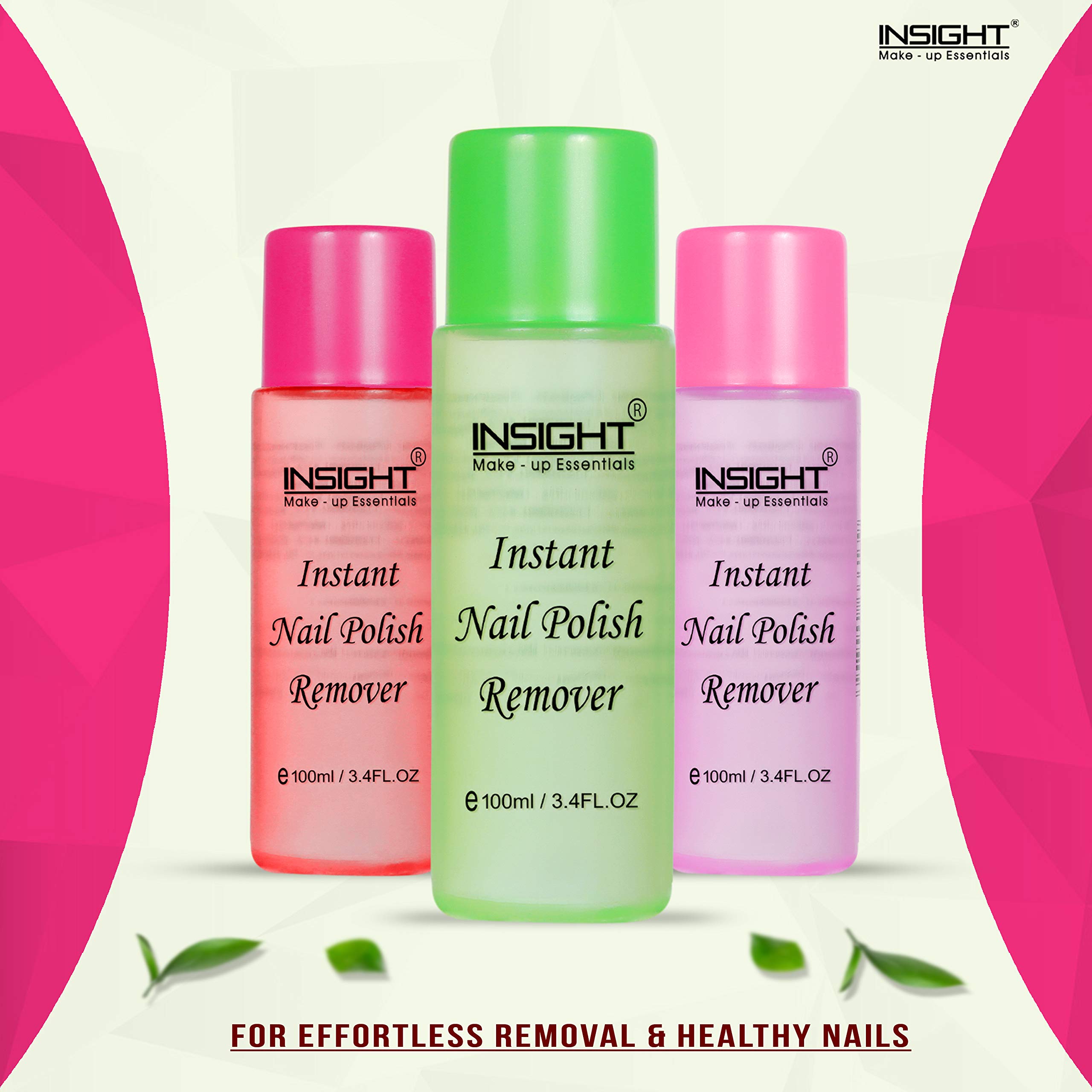 Insight Cosmetics Nail Polish Remover - 100ml Acetone-Free Formula for Gentle & Effective Nail Care - Perfect for Home, Salon & Travel Use
