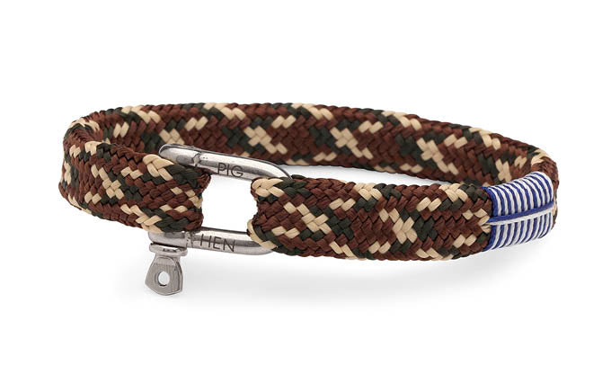 PIG & HEN Sharp Simon Rope Bracelet for Men - Durable Outdoor Paracord Survival Bracelet in Ochre, Sand & Brown Camo - Perfect for Hiking, Camping & Everyday Wear