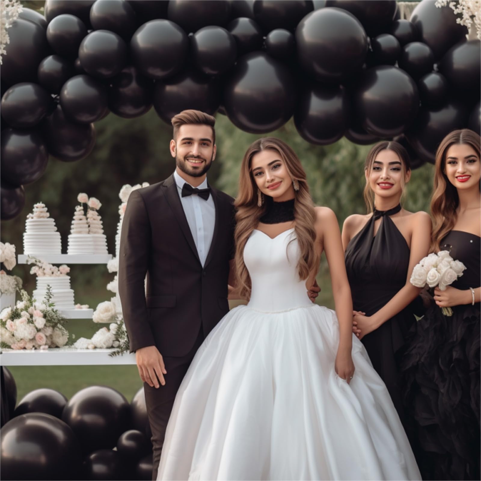 100 Pack 12 Inch Black Latex Balloons - Matte Finish Party Balloons for Birthday, Wedding, Baby Shower & Holiday Decorations - Perfect for Halloween, Graduation & Themed Events