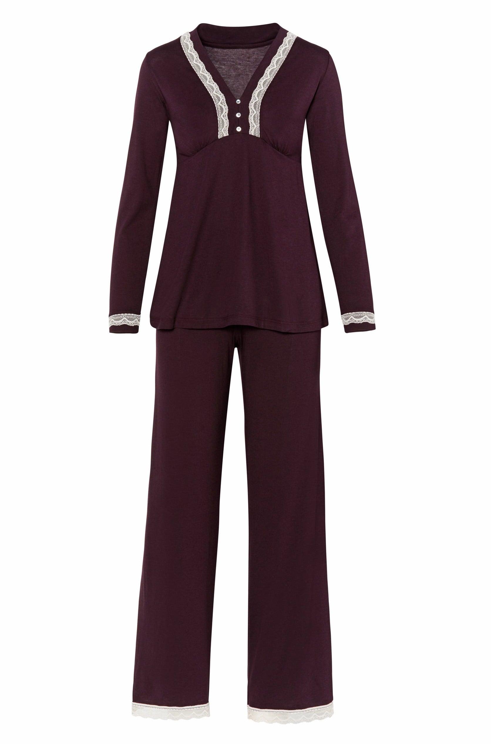 Alissa Women's Long Sleeve Pullover Top & Pajama Set - Soft Sleepwear for Winter Nights, Cozy Loungewear for Home Relaxation