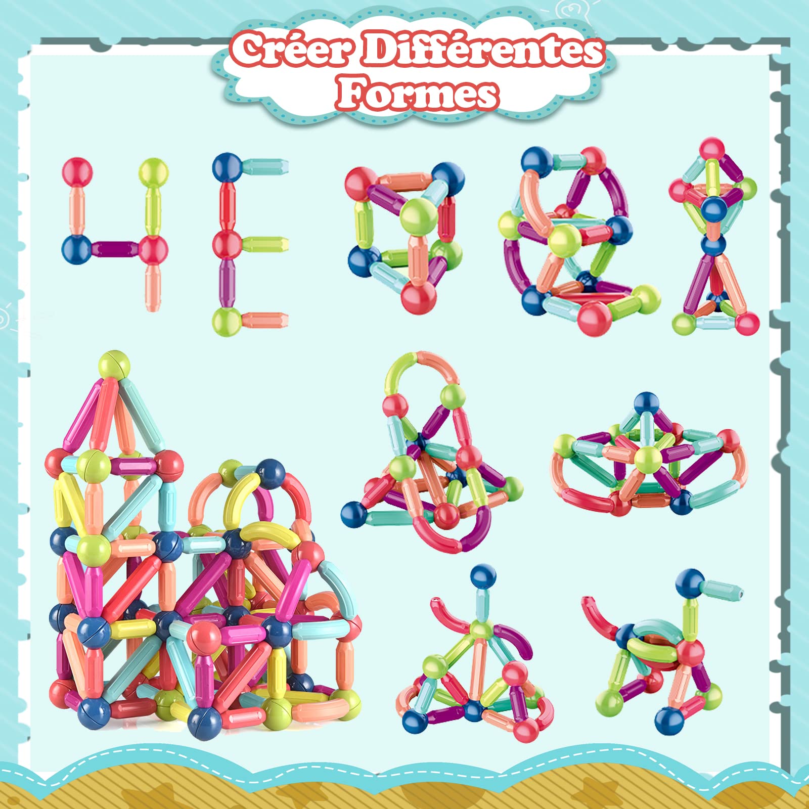 VEGCOO 36PCS Magnetic Building Blocks for Kids - STEM Construction Toys for Ages 3+ | Birthday Gift & Learning Play