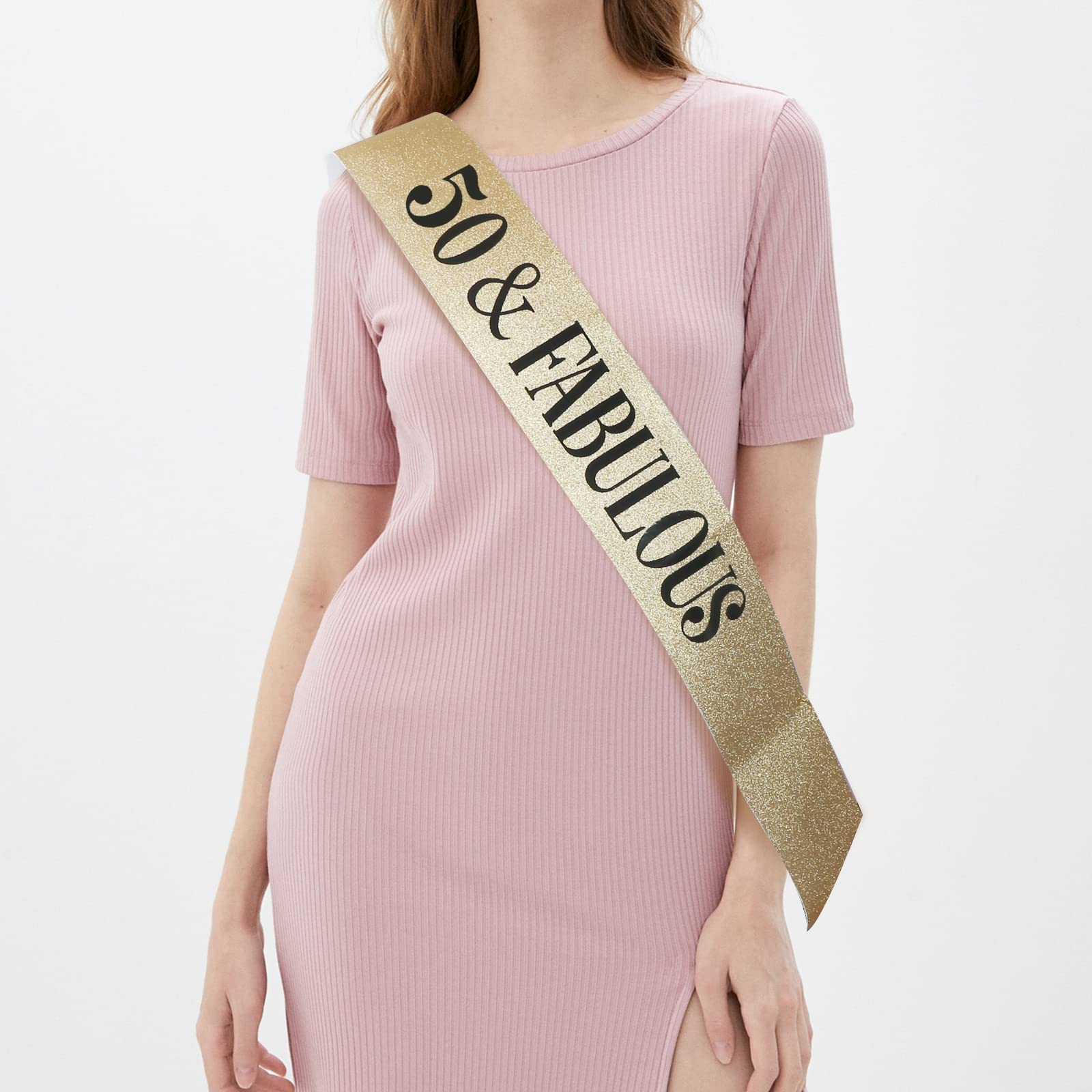 40th Birthday Sash & Tiara Set for Women - 40 & Fabulous Gold Crown & Sash - Perfect Birthday Gift for Queen Women - Great for Birthday Parties, Decorations & Celebrations