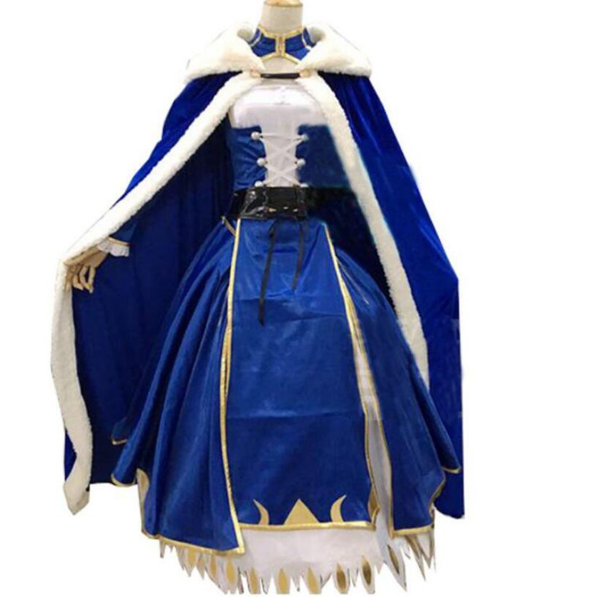 Fate Grand Order Saber Cosplay Costume - Anime Stay Night UBW Zero Lolita Dress with Cloak for Princess Party & Cosplay Events | Perfect for Halloween, Anime Conventions & Themed Parties