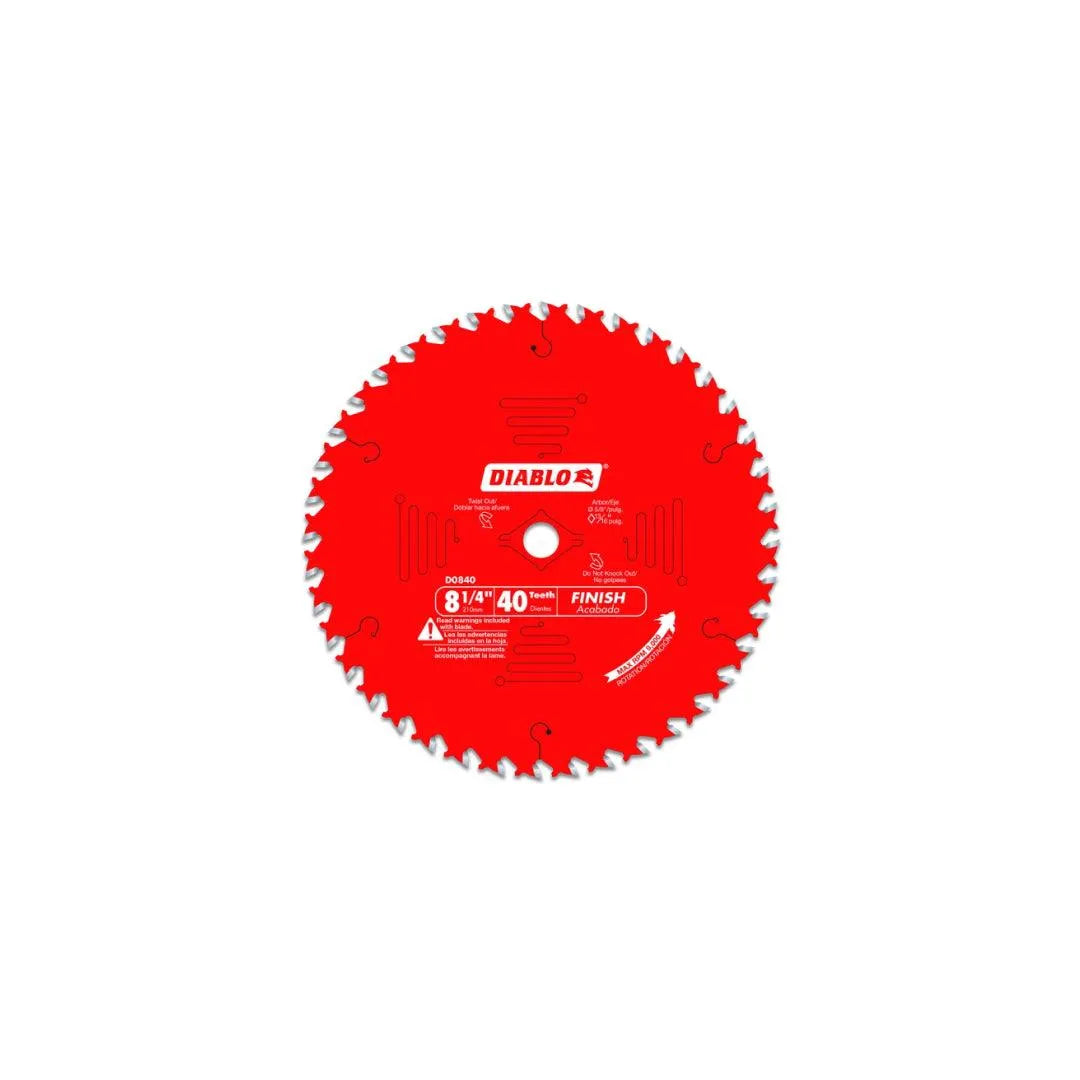 8 1/4 Inch 40-Tooth Fine Finish Circular Saw Blade - Perfect for Woodworking, Trim Work, and Smooth Cutting Applications