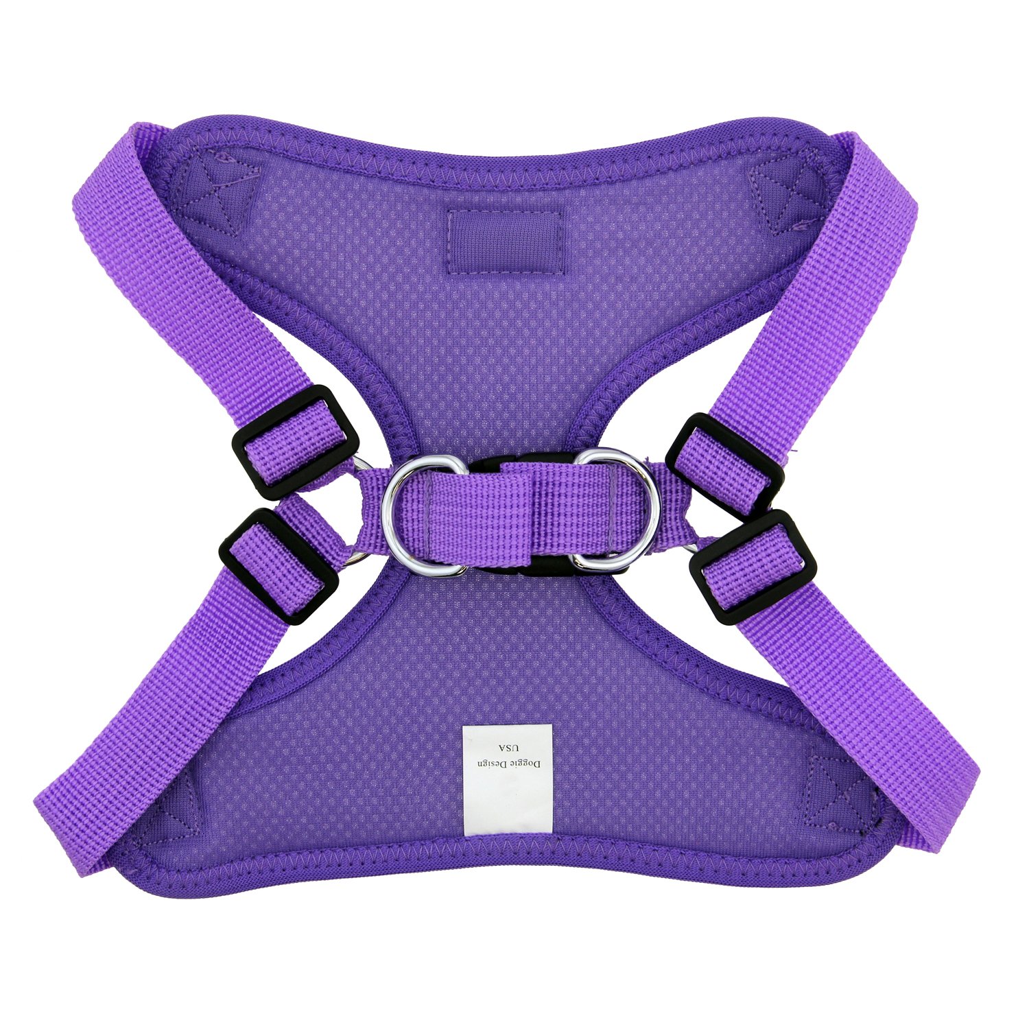Doggie Design No-Choke Dog Harness - Breathable Mesh Polyester Pet Vest, Easy Step-in Design for Small to Medium Dogs - Paisley Purple - Size M | Perfect for Walking, Hiking & Outdoor Adventures