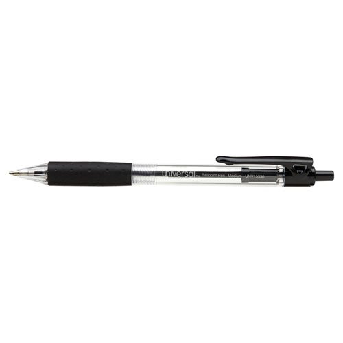 Universal Office Products 15530 Retractable Ballpoint Pen with Smooth Black Ink - Perfect for Business, School & Everyday Writing Tasks