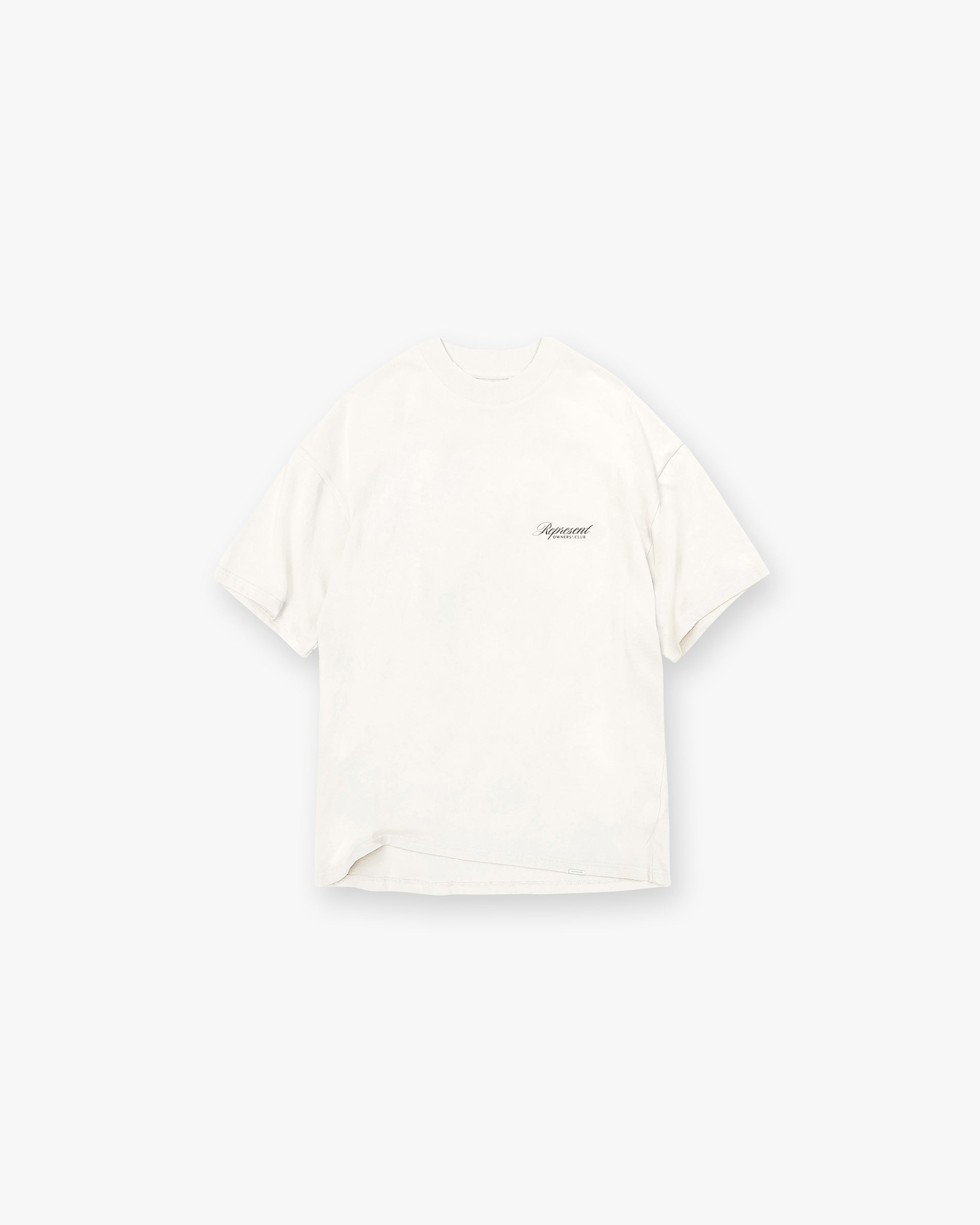 Represent Owners Club Script T-Shirt - Flat White | Casual Streetwear for Men & Women | Perfect for Everyday Wear, Outings & Gym