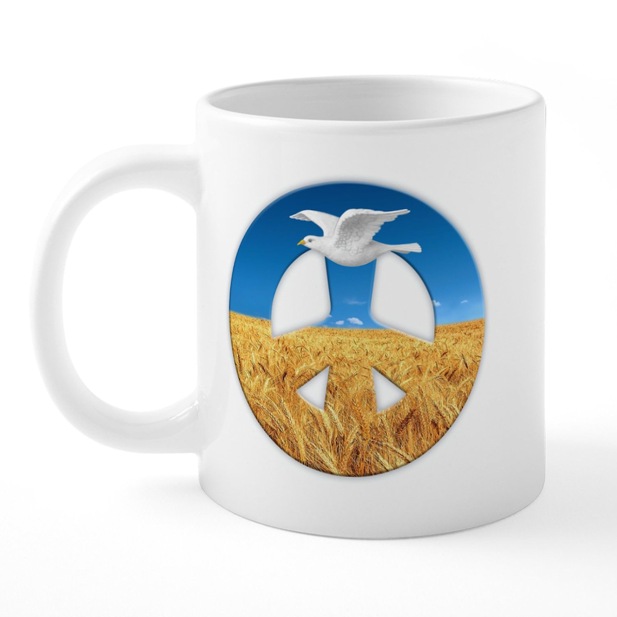 Peace in Ukraine 20oz Ceramic Coffee Mega Mug - Large Insulated Travel Tumbler for Hot & Cold Drinks - Perfect for Home, Office, Commute & Gifts
