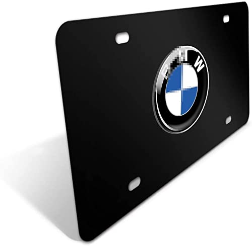 Luxury Black Stainless Steel 3D Chrome License Plate Cover - Anti-Theft Zinc Alloy Logo & Screws - Perfect for Cars, Trucks & SUVs - Premium Front License Plate Frame