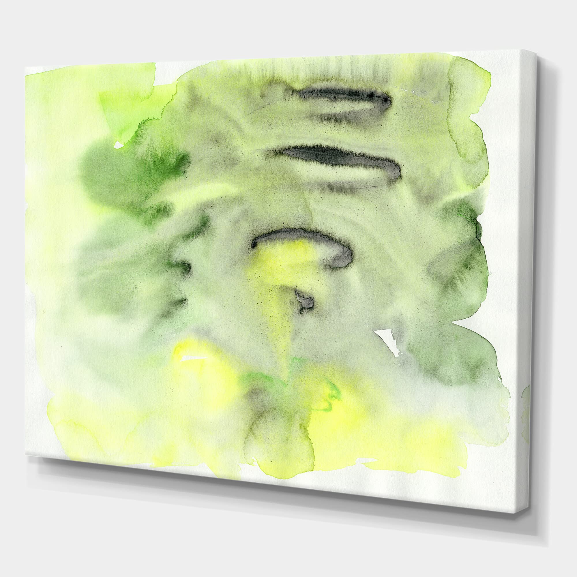 Abstract Pond of Green and Yellow Modern Canvas Wall Art - Handmade Contemporary Home Decor for Living Room, Bedroom & Office - Perfect Gift for Housewarming & Interior Design