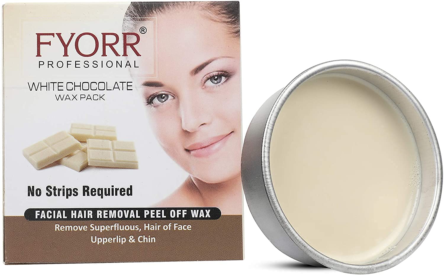 FYORR Women's Facial Wax Strips - White Chocolate Scented Peel-Off Hair Remover for Face & Eyebrows - 80g | Gentle & Painless for Smooth Skin | Perfect for Home Spa & Beauty Routine