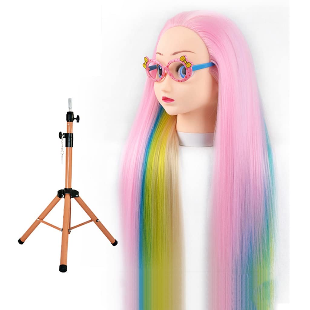 Kids Cartoon Mannequin Head with Stand - Perfect for Hair Braiding Practice, Haircut Training & Jewelry Display (Color A1) - Ideal for Salon Training, Cosmetology Students & Home Hair Styling Practice