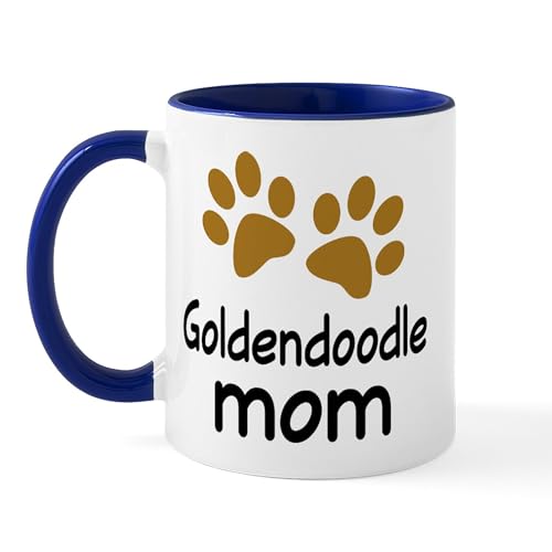 White/Navy Inside - Cute Goldendoodle Mom Mug