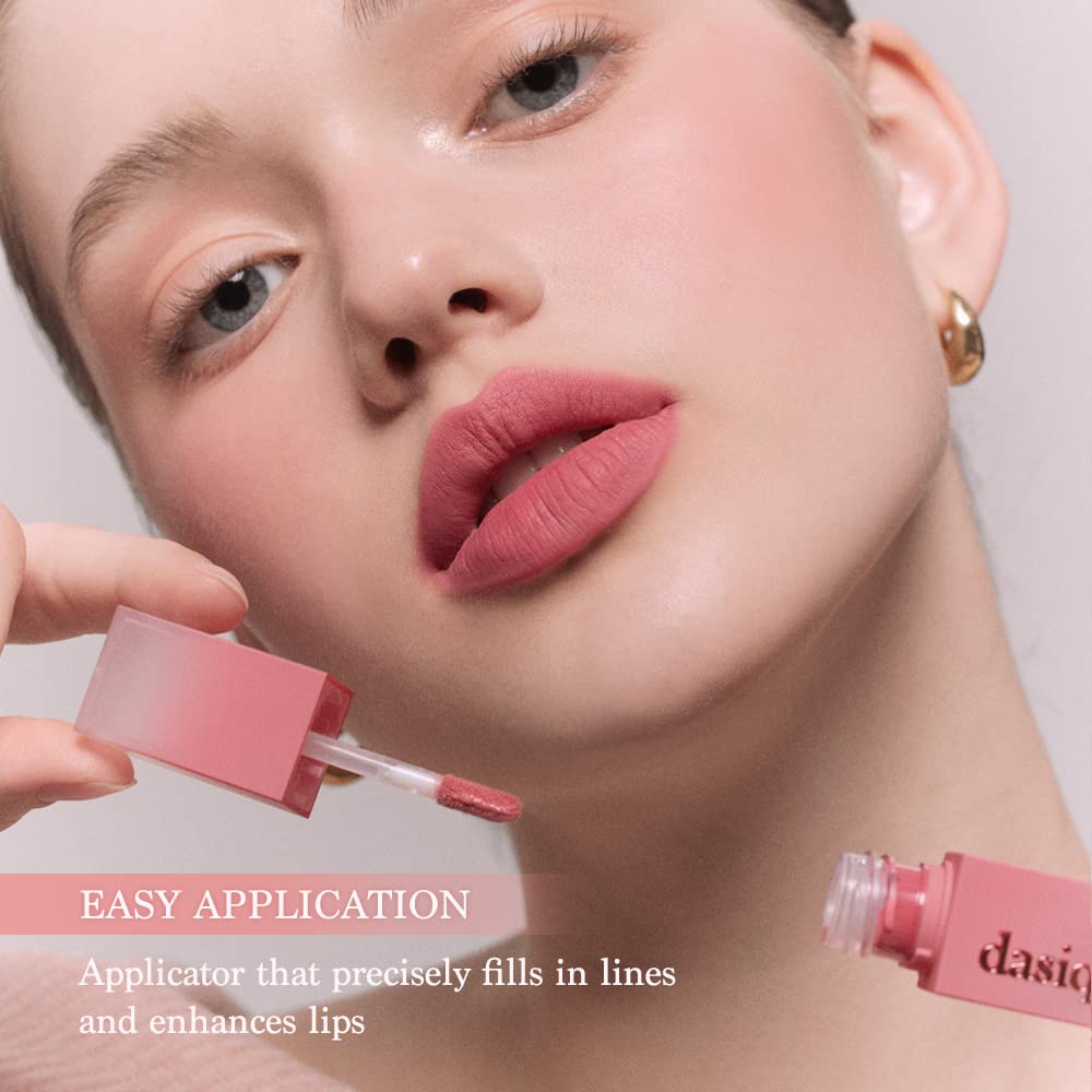 Dasique Cream de Rose Tint (07 Crimson) - Velvet Cream Matte Lip Stain with Rose Water Extract | Vegan & Cruelty-Free | 0.11 oz | Long-Lasting Hydrating Lip Makeup for Daily Wear, Date Night & Special Occasions