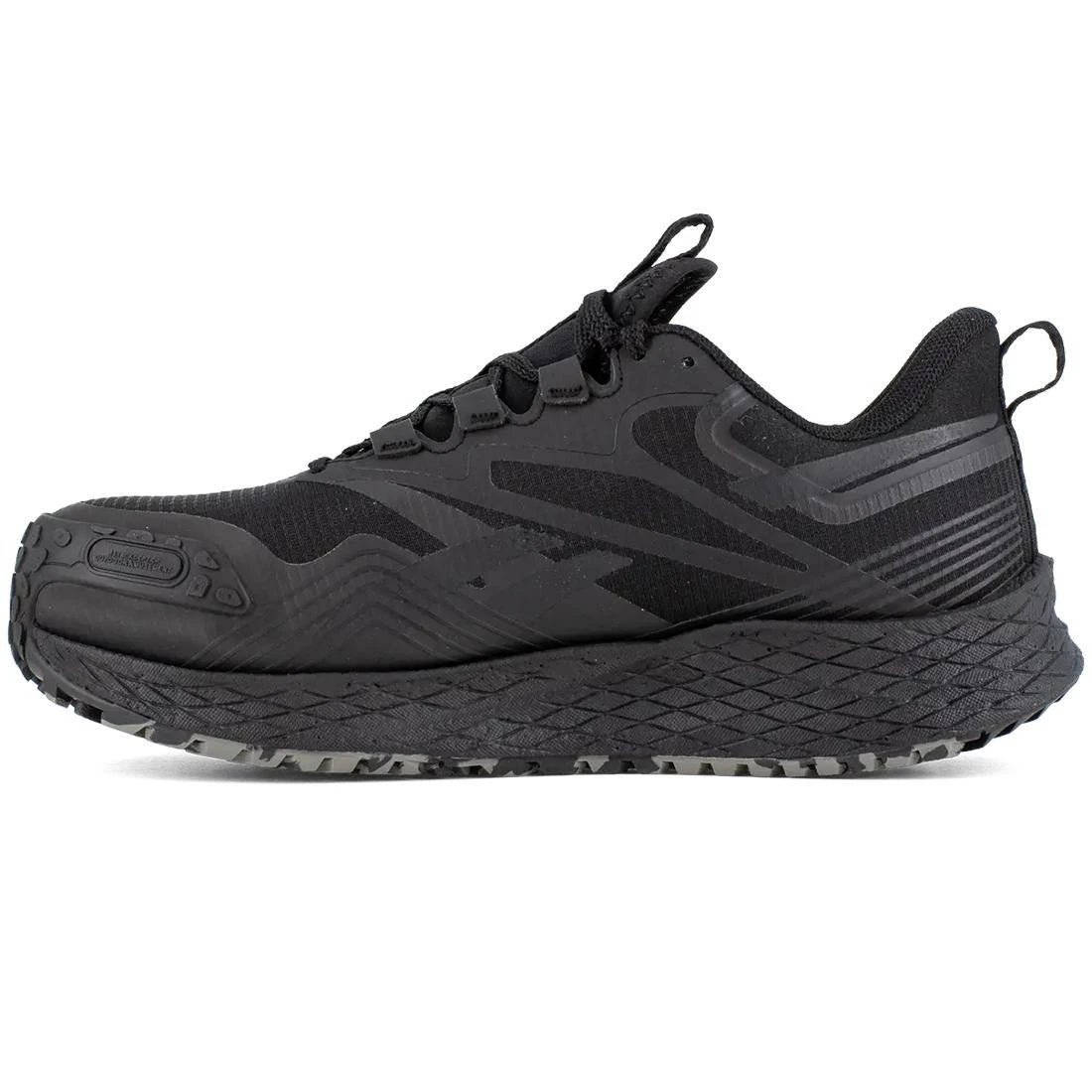 Fe4 Adventure Composite Toe Athletic Work Shoes for Men - Lightweight Safety Shoes with Slip Resistance & Electrical Hazard Protection - Ideal for Construction, Warehouse & Outdoor Work (Black)