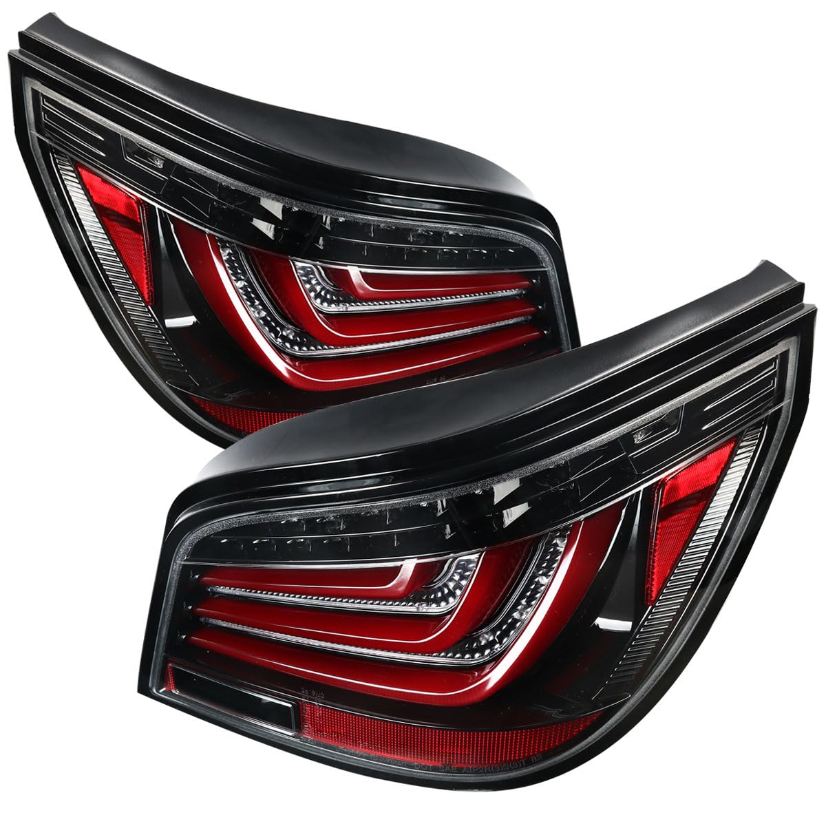 08-10 Pearl Black Neon LED Tail Brake Light Bar Pair - High Visibility & Durable for Night Driving & Car Customization