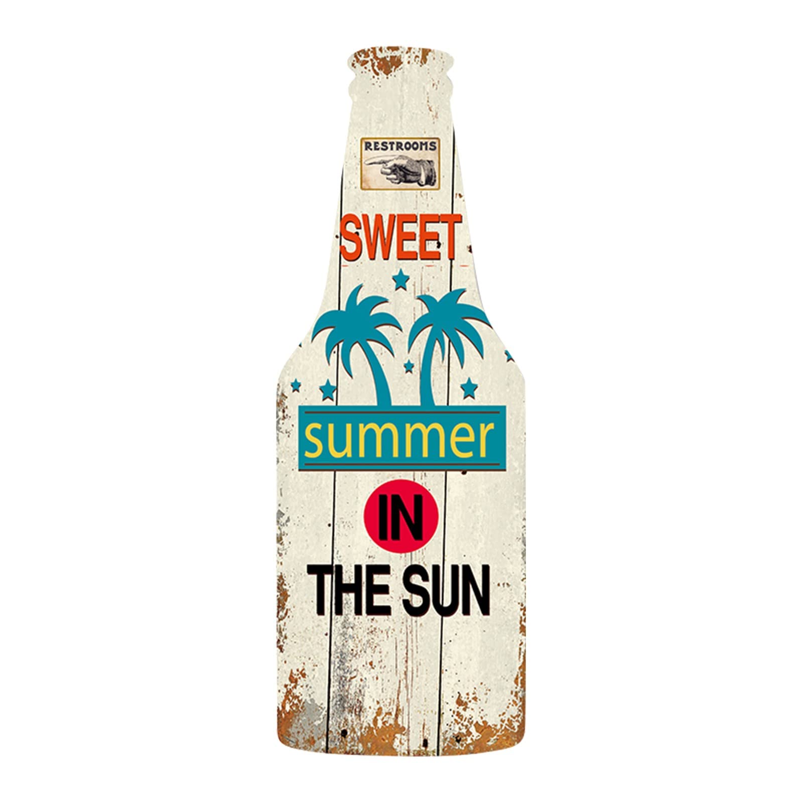 Vintage Wooden Pub Sign - Retro Bar Door Hanging Decor for Restaurants, BBQ, Beer Wall & Holiday Shops - Crystal Ornamented Summer Theme Decoration (Size C, One Size) - Perfect for Home Bars, Taverns & Outdoor Entertaining Areas
