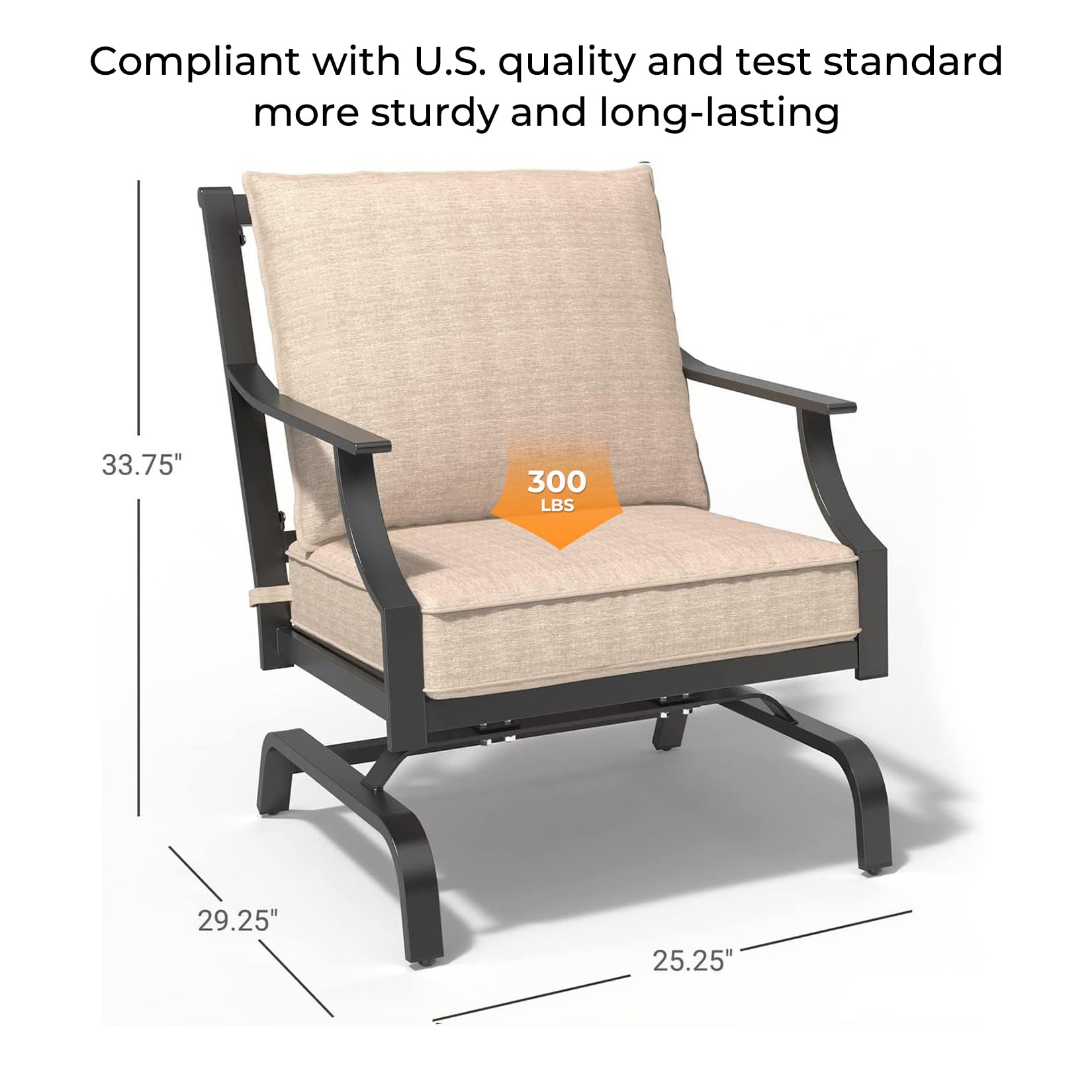 2-Piece Outdoor Patio Chair Set with Thick Peacock Cushions - Garden, Poolside & Lawn Furniture for Backyard Relaxation - Perfect for Lounging, Sunbathing & Outdoor Entertaining