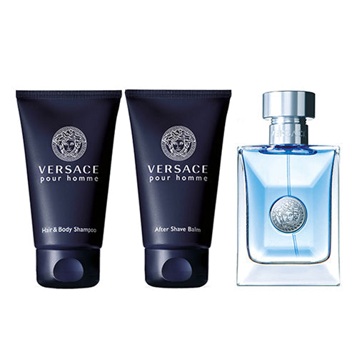 Versace Pour Homme 3-Piece Cologne Gift Set for Men - Eau de Toilette Spray, After Shave & Deodorant | Luxury Fragrance Set for Grooming, Dating & Special Occasions