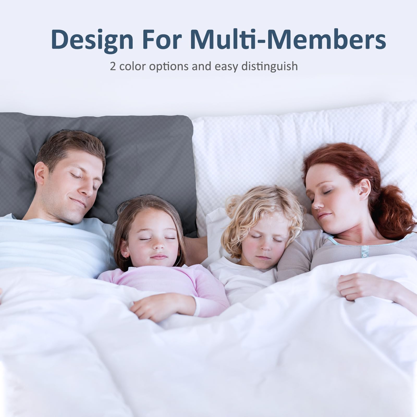Premium Bed Pillows Set of 4 - Standard Size Soft Hotel Pillows with Hypoallergenic Down Alternative Filling for Side, Back & Stomach Sleepers | 2 White & 2 Grey Fluffy Pillows for Ultimate Comfort - Perfect for Home, Hotel, Guest Room & Airbnb Use