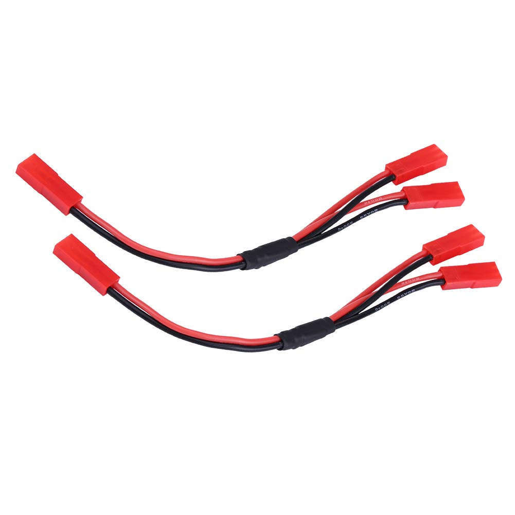 JST Y Cable Female to Female Connector - 2 Pack RC Helicopter ESC Wiring Harness for Drone, Quadcopter & Remote Control Vehicles - High Quality JST Plug Wire Accessories