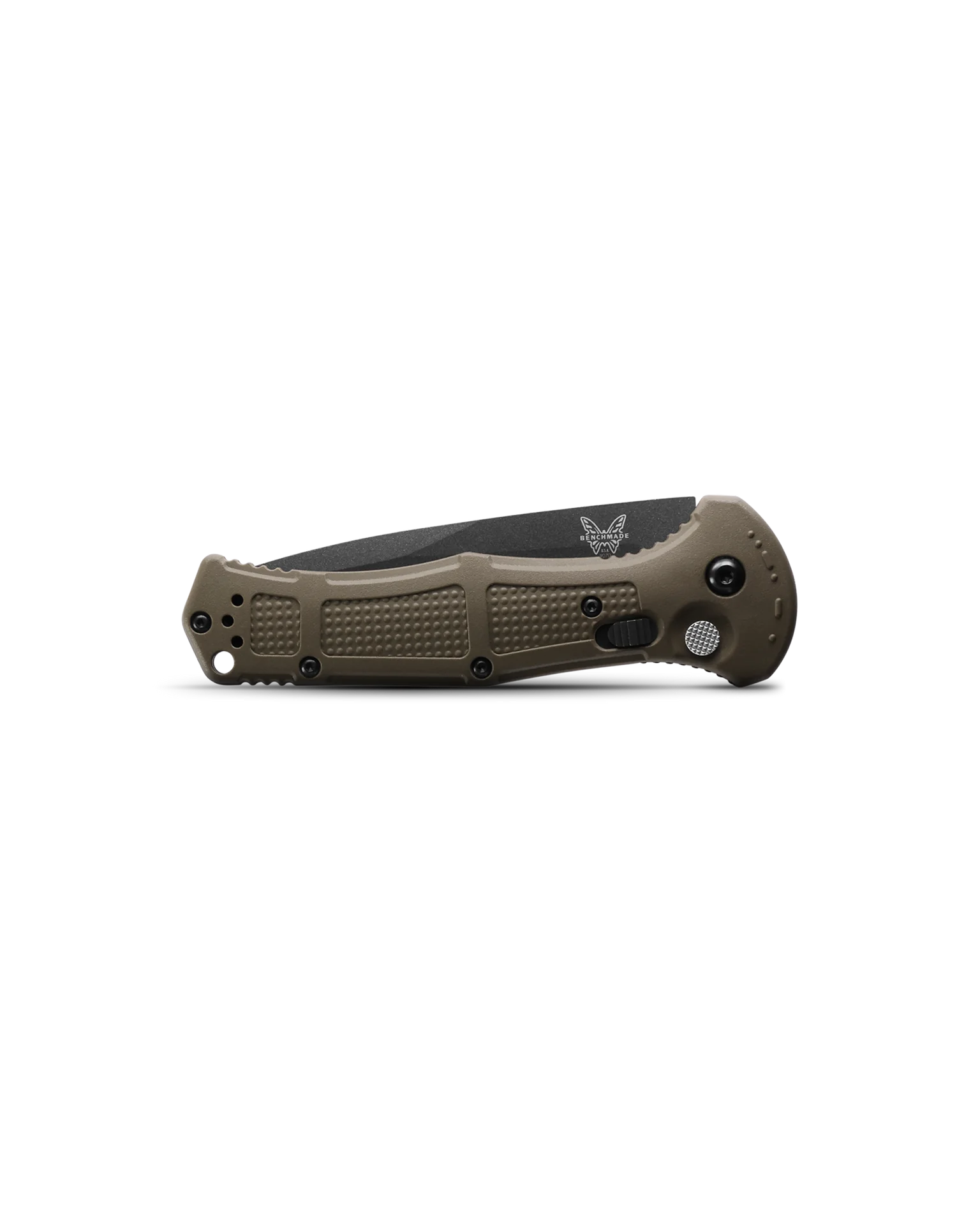 Benchmade 9570BK-1 Auto Mini Claymore Folding Knife - Black Blade, Ranger Green Grivory Handles (3.6