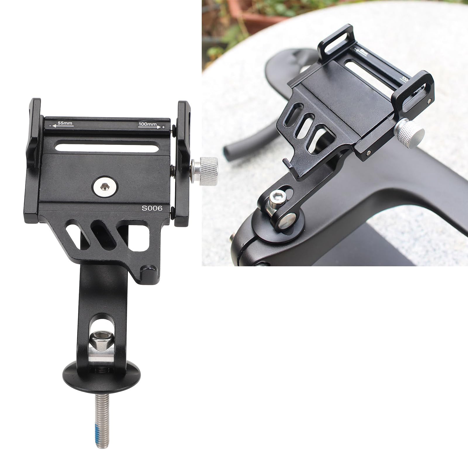 TYTOGE Adjustable Aluminum Alloy Bike Stem Phone Holder - Universal Smartphone Mount for Cycling, Running & Outdoor Sports Accessories