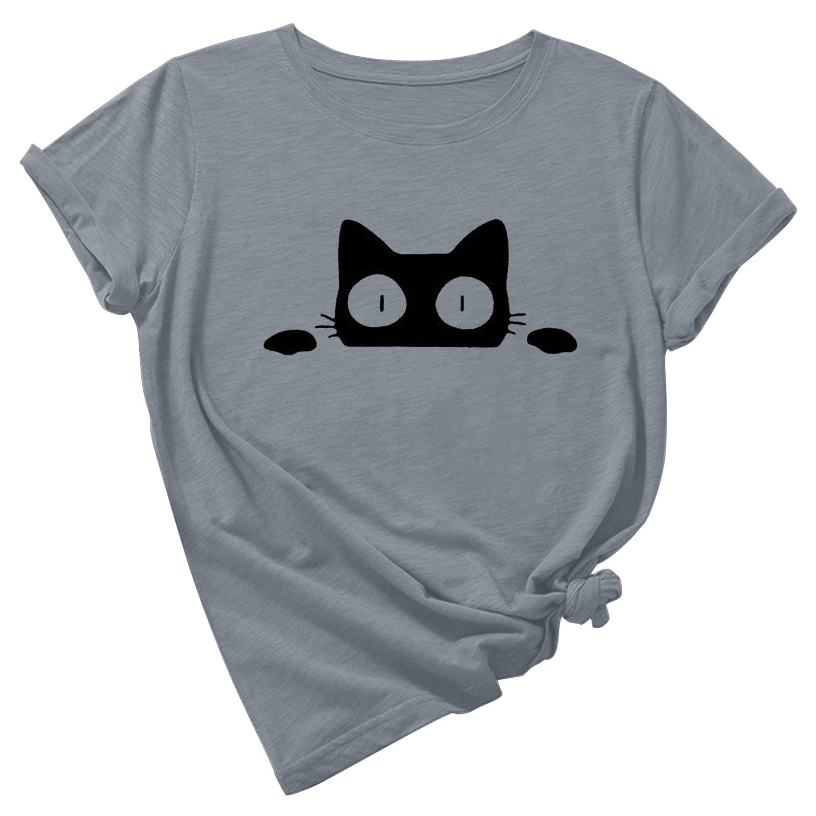 Women's Cute Animal Print Short Sleeve T-Shirt - Summer Loose Round Neck Top for Casual Wear & Workout | Soft Activewear Tee for Gym, Running, Yoga & Everyday Fashion