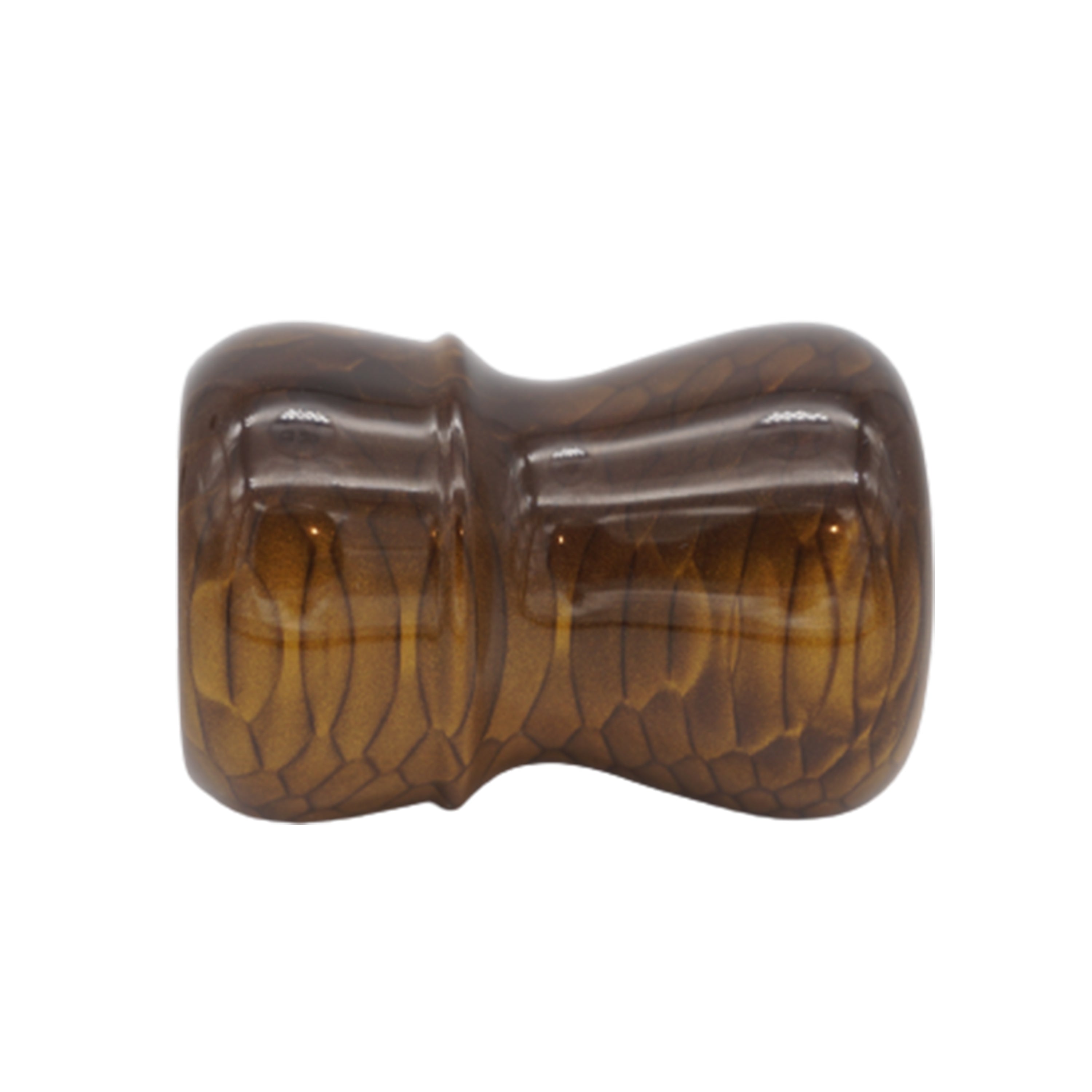 Premium Handcrafted Burnt Gold Snakeskin Shaving Brush Handle - Fits 24mm & 26mm Knots - Perfect for Wet Shaving & Grooming Gifts