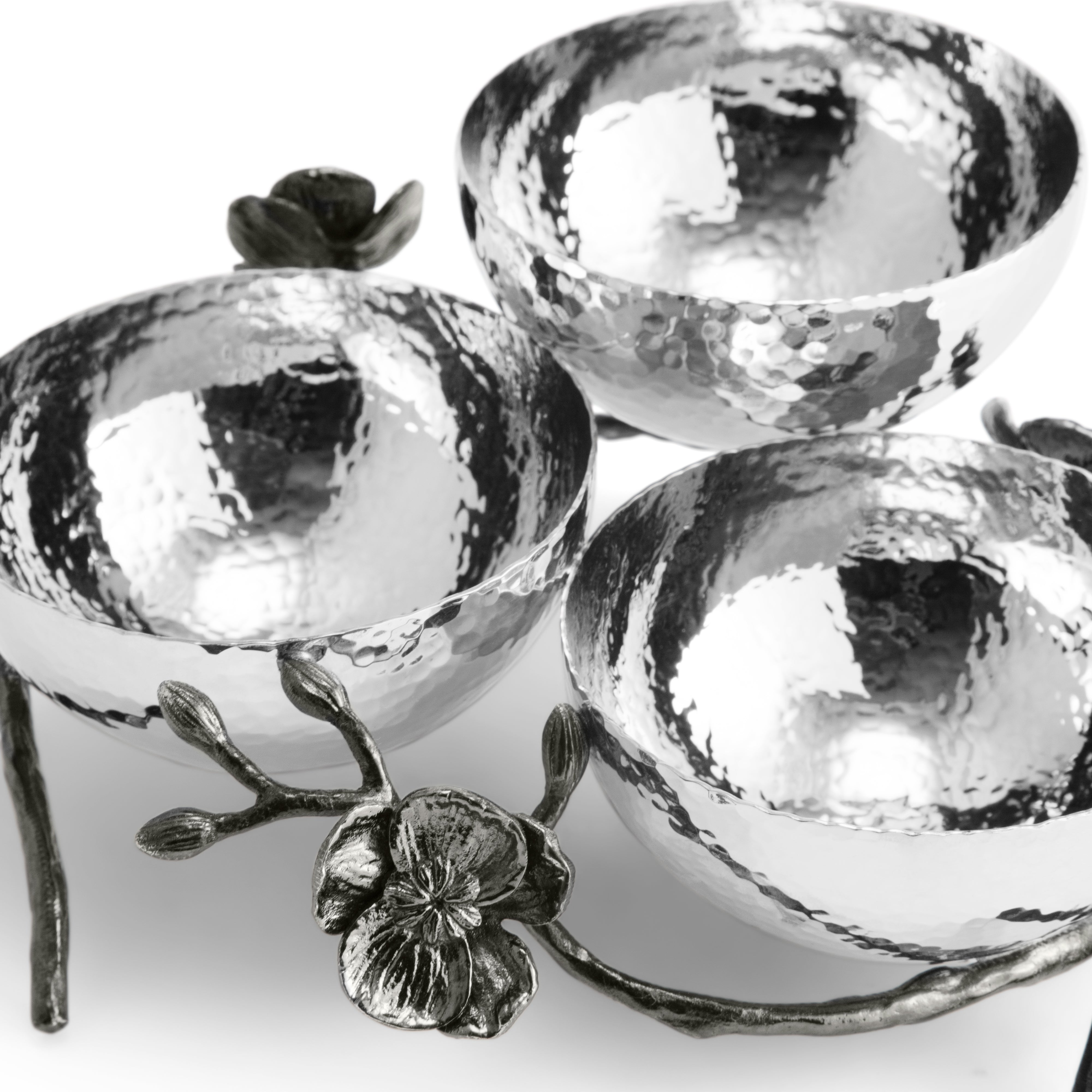 Premium Black Orchid Nut Dish - Elegant Snack Bowl for Nuts, Candy & Party Treats - Perfect for Entertaining, Home Decor & Gift Giving