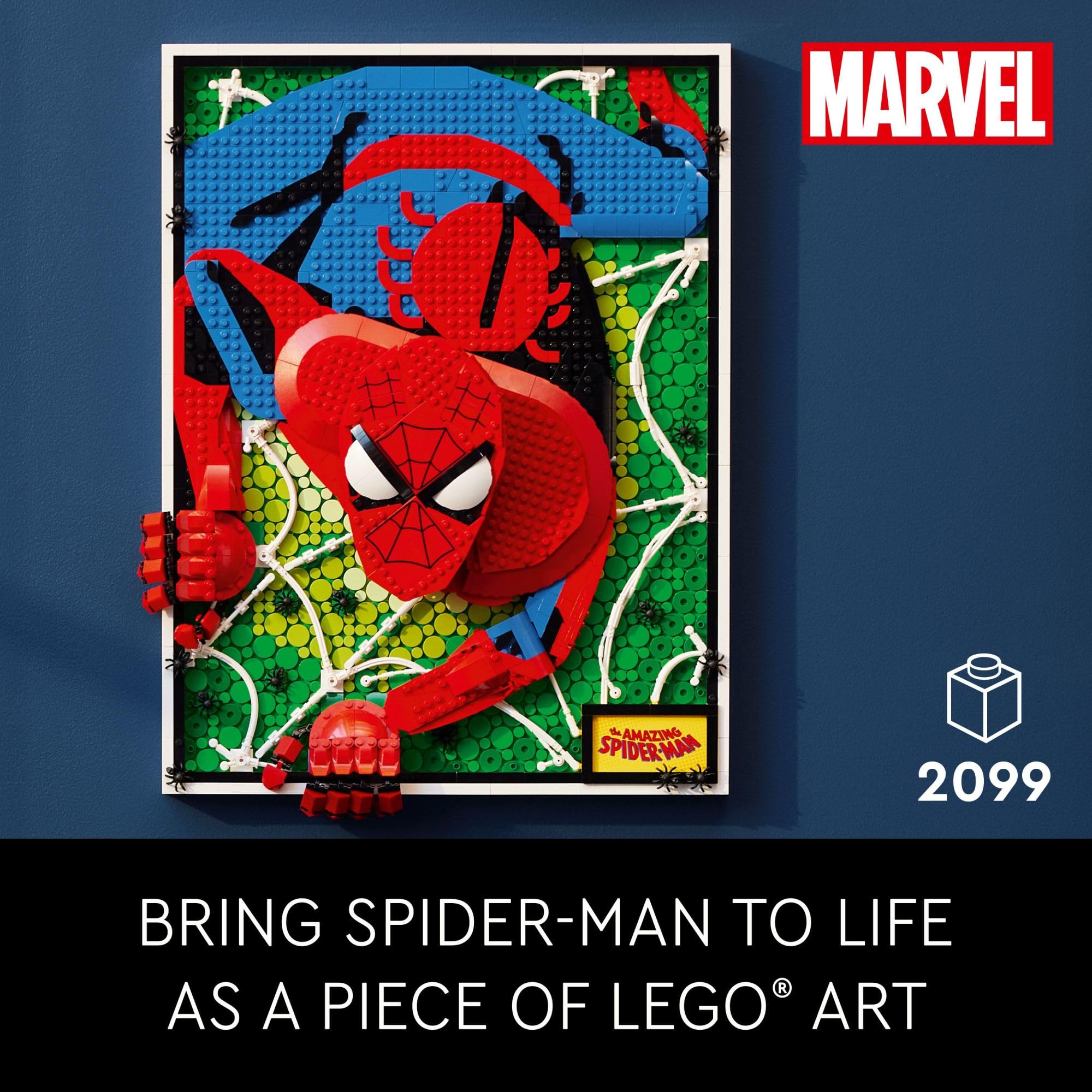 LEGO Art The Amazing Spider-Man 31209 Building Kit - DIY Superhero Wall Decor for Adults & Teens | Nostalgic Marvel Collectible | Perfect for Home Display, Back to School Gifts & Spider-Man Fans' Rooms