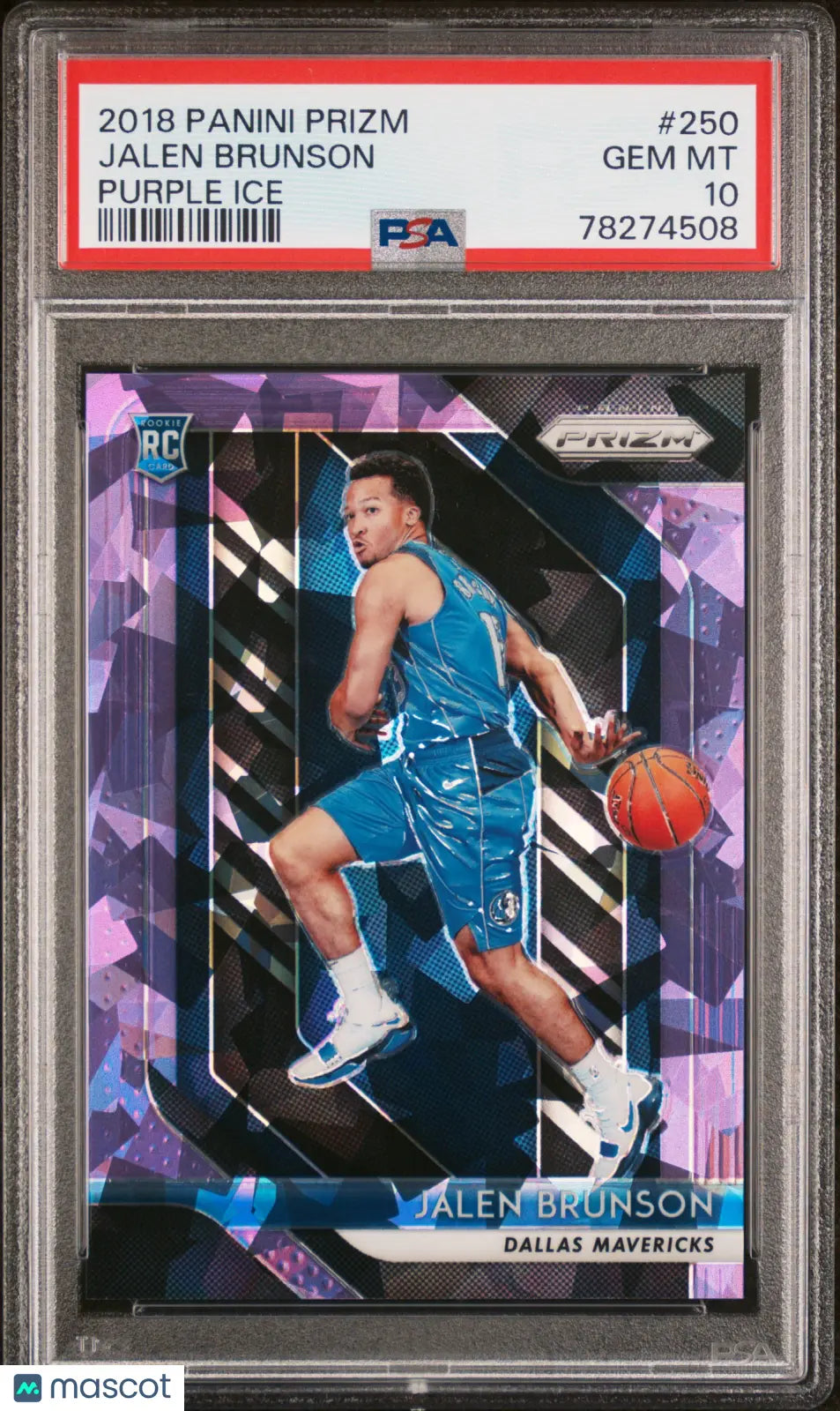 2018 Panini Prizm Jalen Brunson Rookie Card Purple Ice Prizm PSA 10 Gem Mint #/149 - Perfect for NBA Collectors, Sports Memorabilia Display & Investment