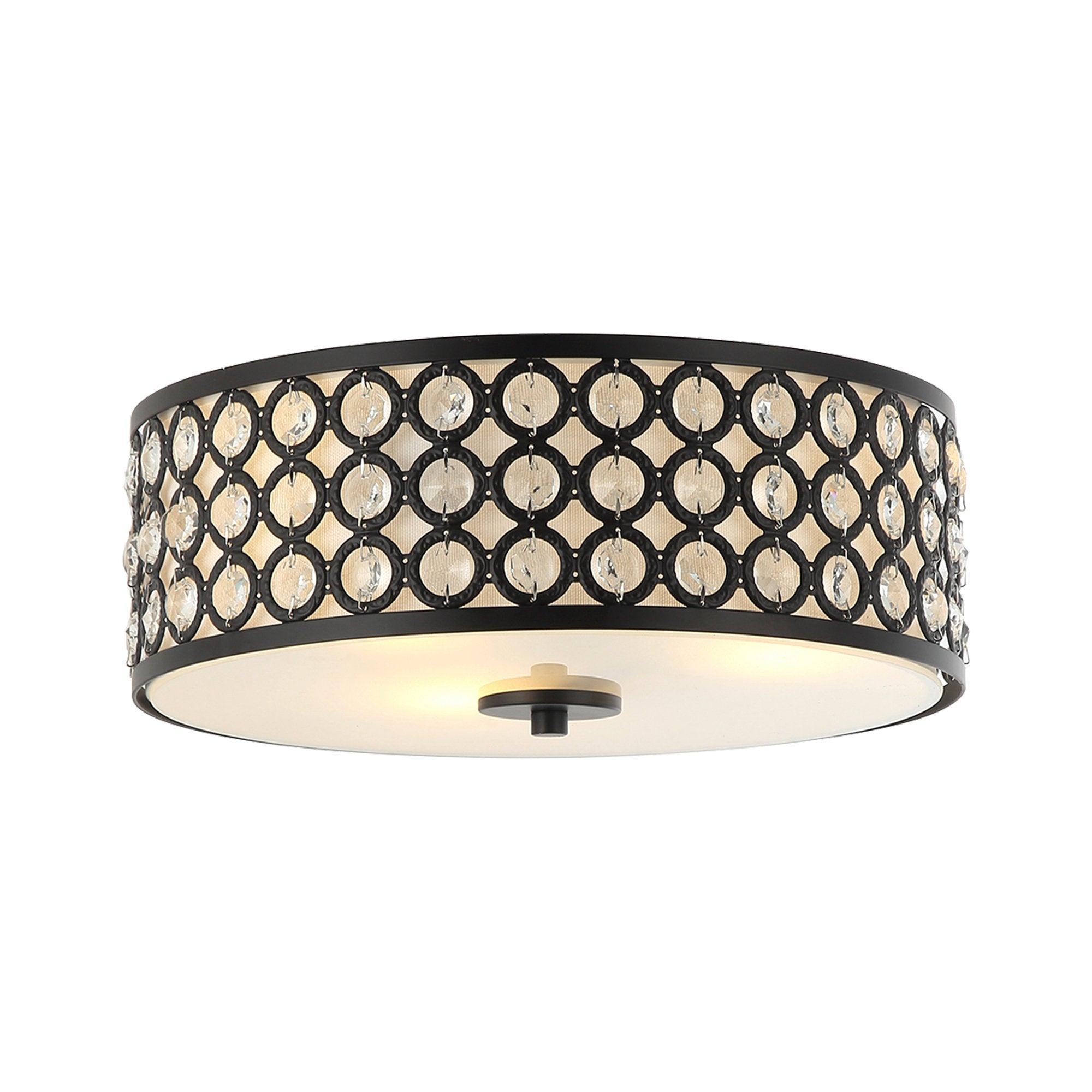 3 Light Modern LED Flush Mount Ceiling Light with Crystal Accents - Perfect for Bedroom, Living Room, Kitchen & Hallway Lighting