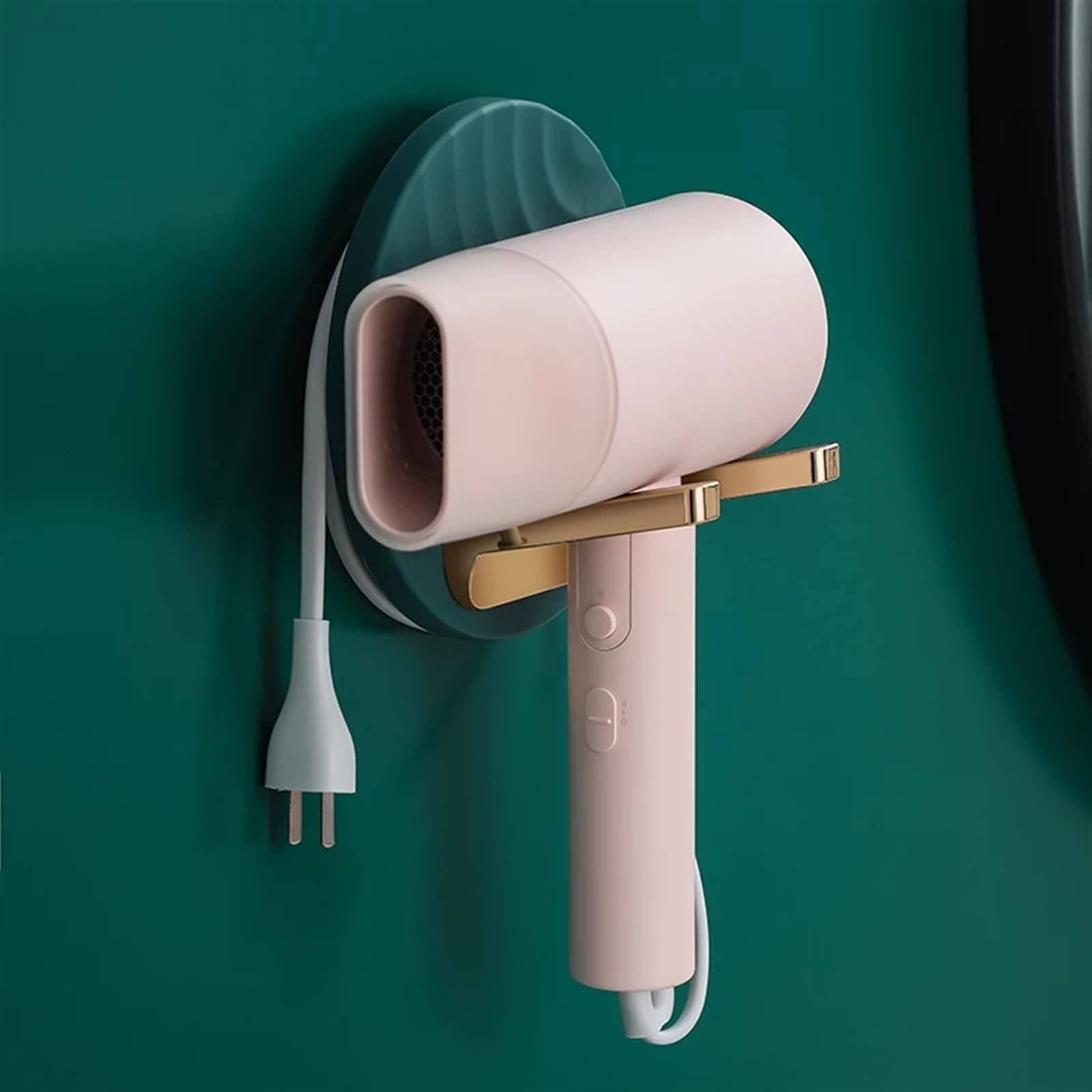 Foldable Hair Dryer Holder - Wall Mounted, No Drill for Bathroom Storage & Organization