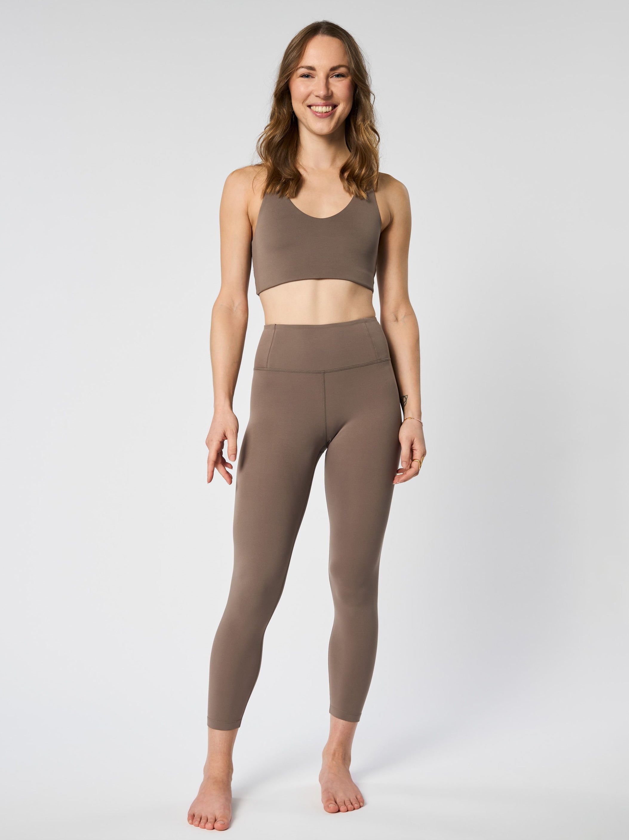 Girlfriend Collective Float High-Rise 7/8 Leggings - Falcon Color | Eco-Friendly Yoga Pants for Women | Perfect for Workouts, Running & Lounge Wear