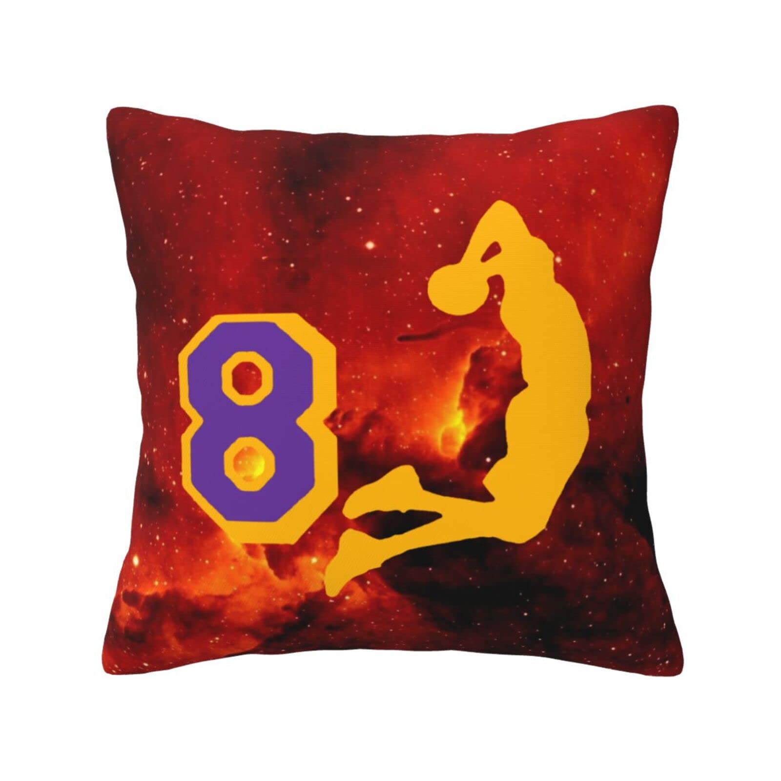 3D Mamba Kobe Bryant Basketball Throw Pillow Cover - Soft Decorative Cushion Case for Sofa, Couch, Bed & Car Decor - Perfect for NBA Fans, Sports Themed Rooms & Gift Ideas