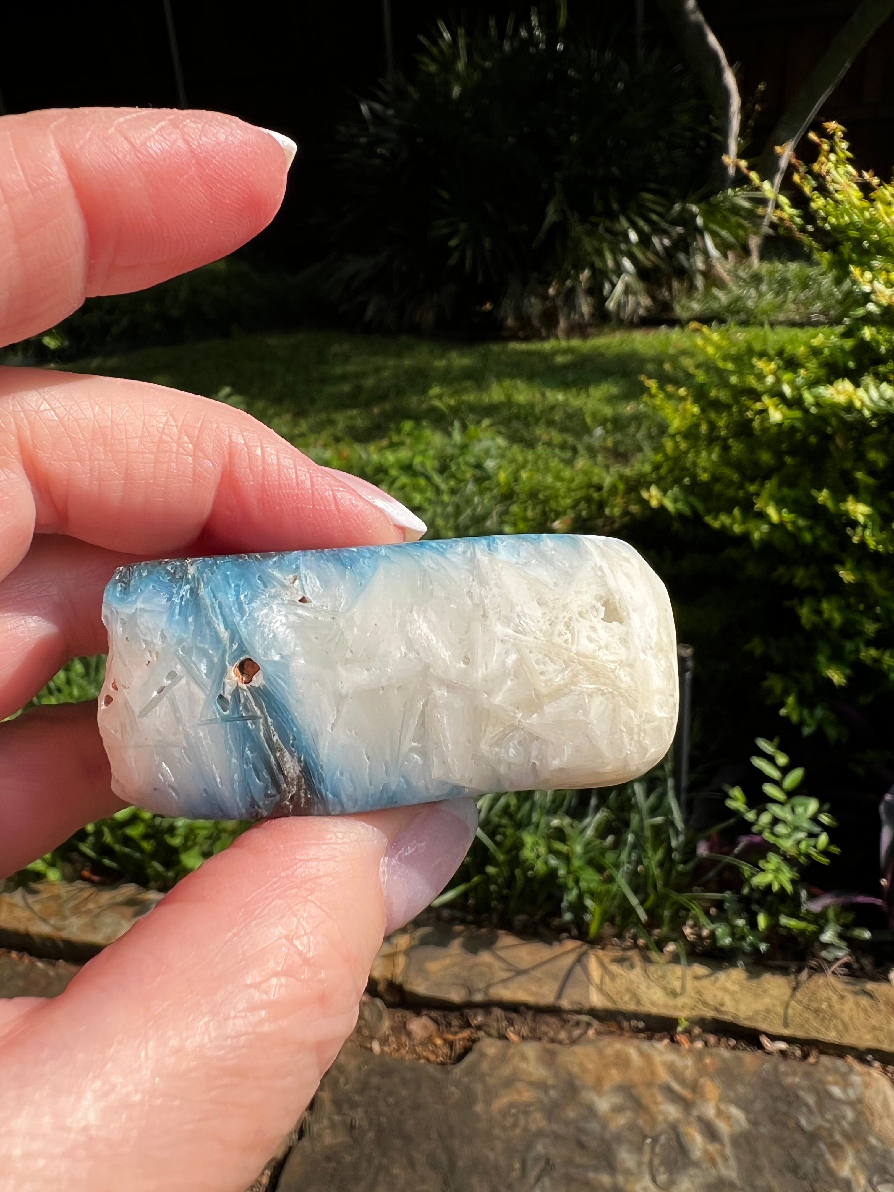 Premium Nakauriite Palm, Blue Ice & Glacierite Crystals - Healing Stones for Meditation, Reiki & Spiritual Energy Work