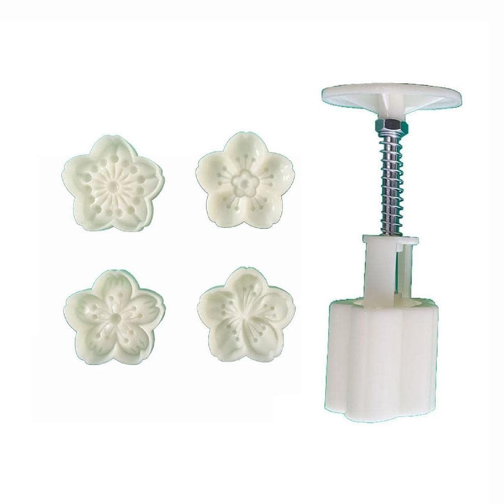 Cherry Shaped Plastic Mooncake Stamp - DIY Mooncake Mold for Festival Baking, Hand Press Pastry Cutter & Decorating Tool - Perfect for Mid-Autumn Festival, Home Baking & Asian Dessert Making