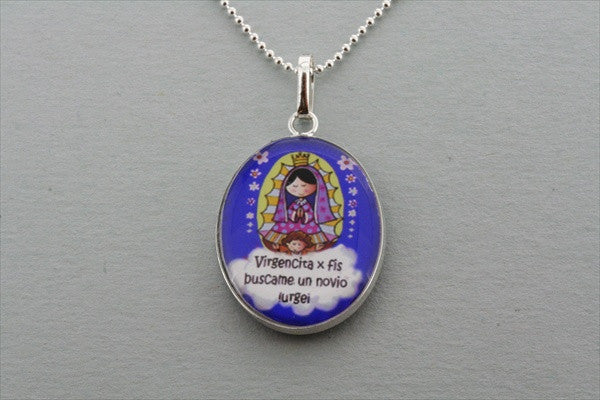 Saint Wish Pendant Necklace - Blue Crystal Charm on 55cm Ball Chain for Women, Gift for Birthday, Anniversary & Special Occasions