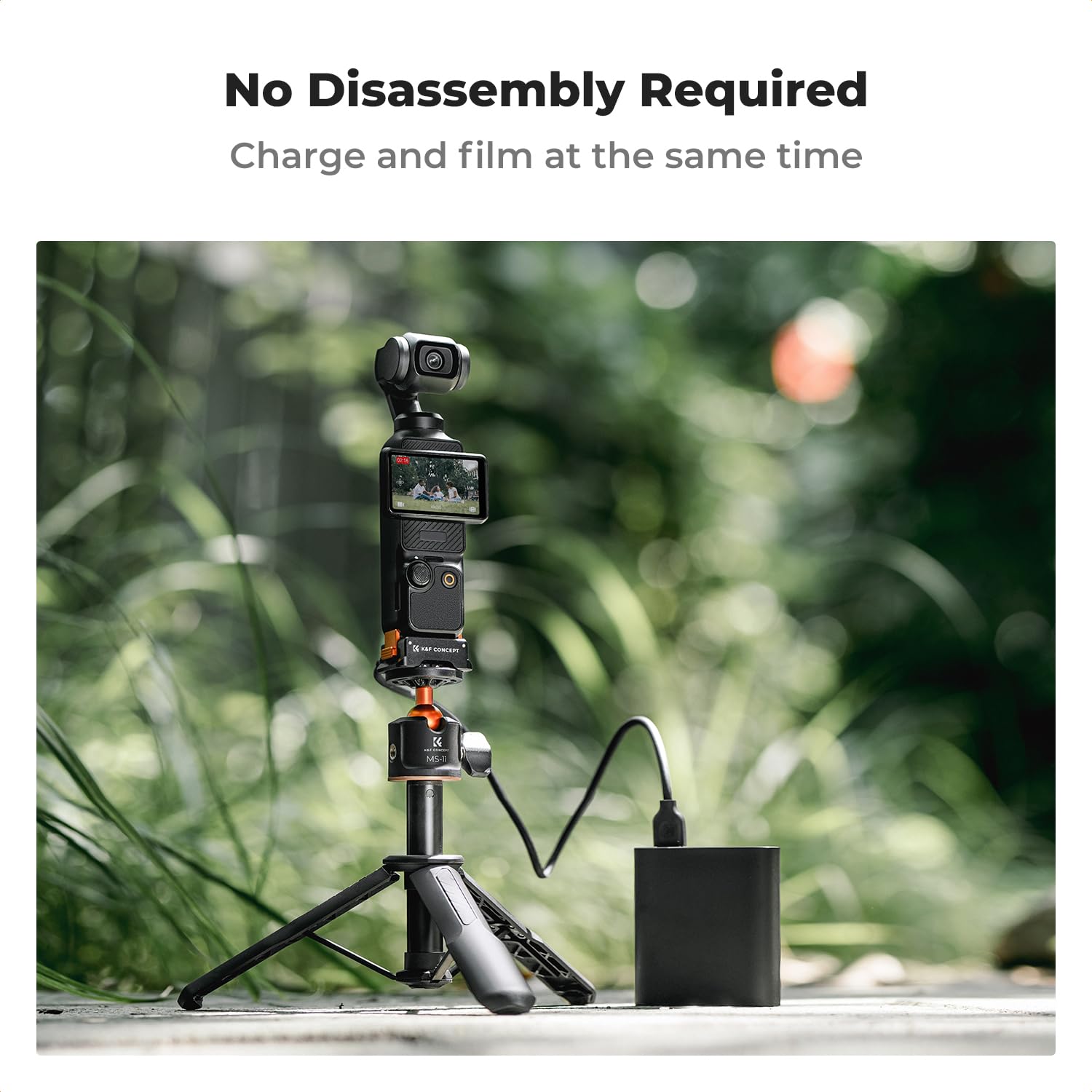 DJI Osmo Pocket 3 Charging Dock - K&F Concept Aluminum Alloy Desktop Charging Adapter with Type-C Port, Arca-Swiss Standard Compatibility, 1/4