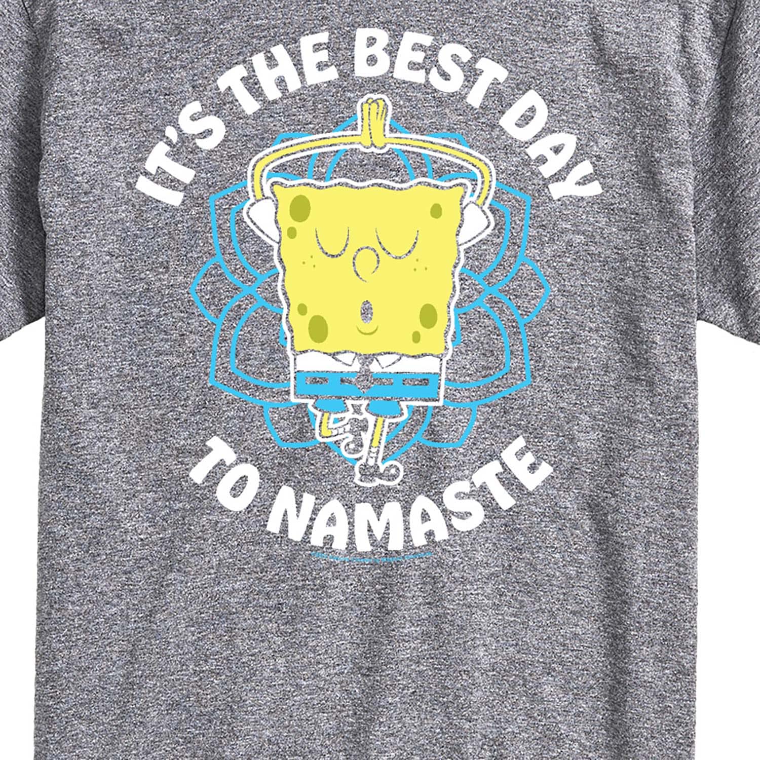 HYBRID APPAREL Men's Spongebob Squarepants 'The Best Day to Namaste' Graphic T-Shirt - Short Sleeve Cotton Tee for Casual Wear, Gifts & Pop Culture Fans