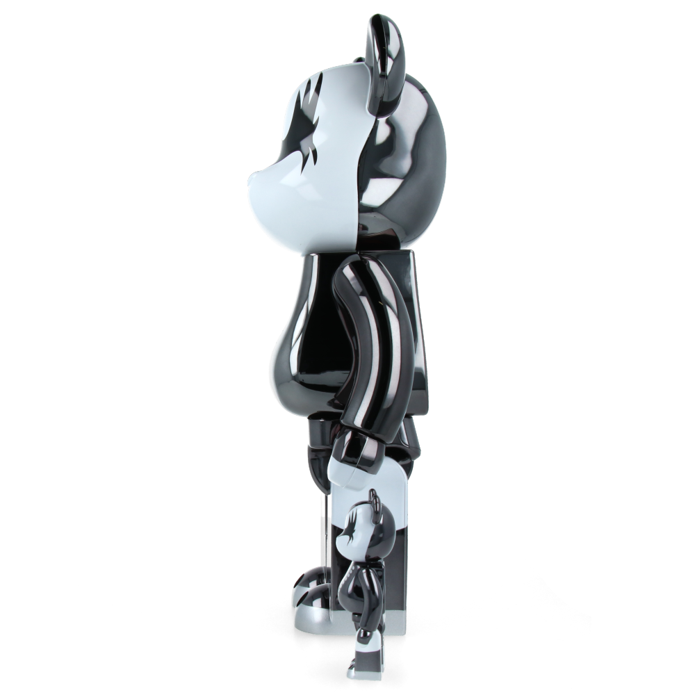 400% + 100% Bearbrick Kiss Demon Chrome Version Collectible Toy - Perfect for Anime Fans, Art Collectors, and Home Decor Display